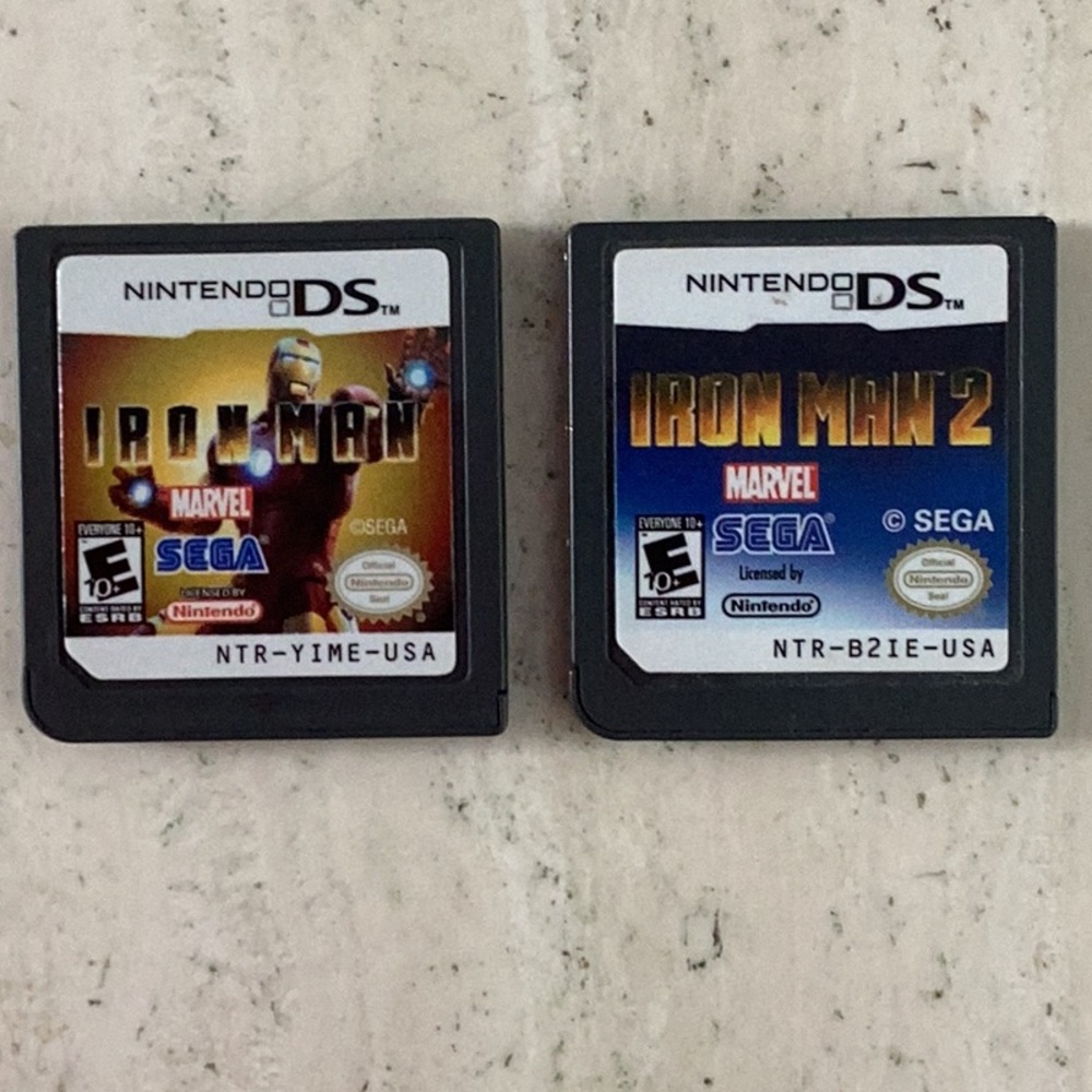Iron Man Nintendo DS Game & Iron Man 2 DS Games Marvel Lot Of 2 Superheroes